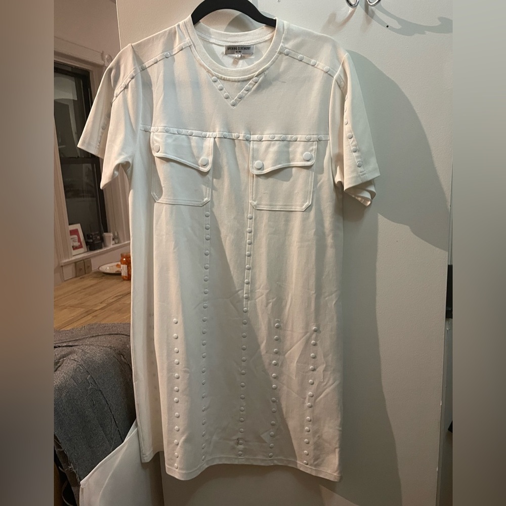 Opening ceremony white cotton mini dress